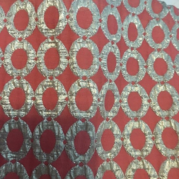 J.Crew Cafรฉ Capri - Coral Gilded Dot Brocade Sz 10 - Picture 5 of 9